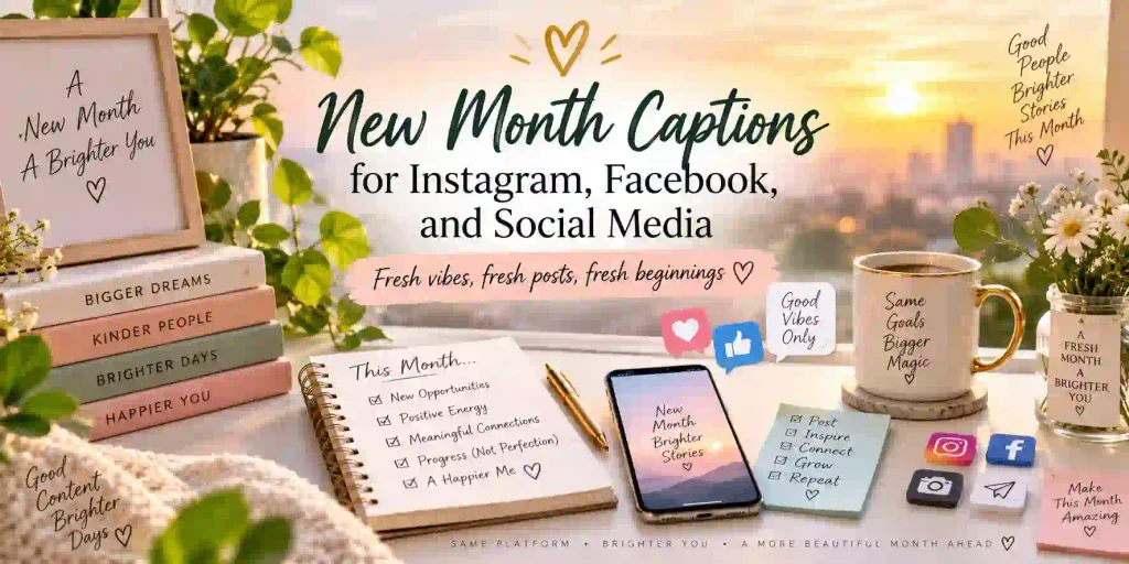 New Month Captions for Instagram, Facebook, and Social Media