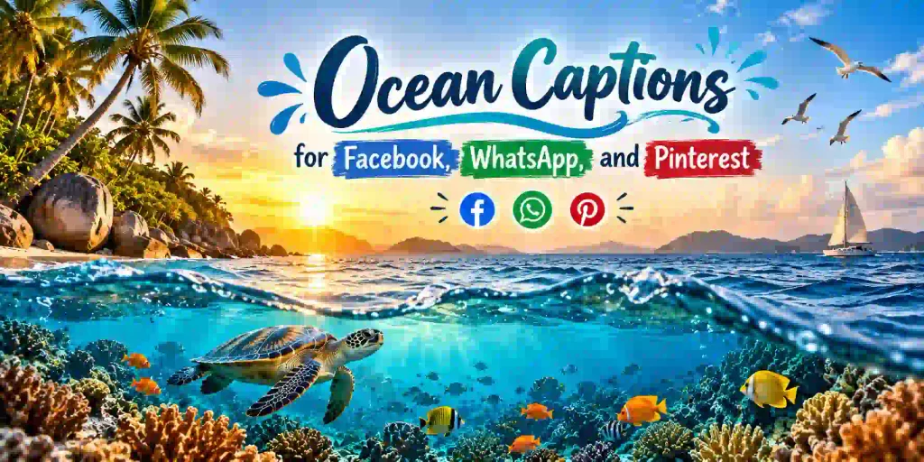 Ocean Captions for Facebook, WhatsApp, and Pinterest