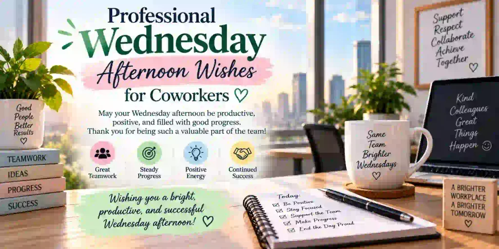 Professional Wednesday Afternoon Wishes for Coworkers