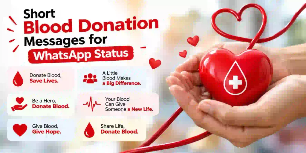 Short Blood Donation Messages for WhatsApp Status